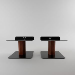 Par de Suportes para caixas de som, monitor de audio Anma Mogno com preto