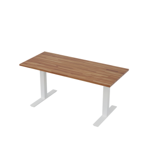Mesa Anma Teca Escura com os pés brancos