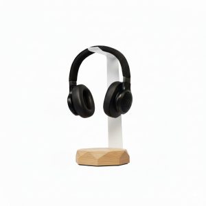 Suporte para headset, headphone Anma Cerejeira com branco