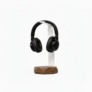 Suporte para headset, headphone Anma Imbuia com branco