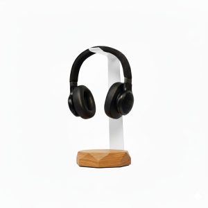 Suporte para headset, headphone Anma Teca escura com branco