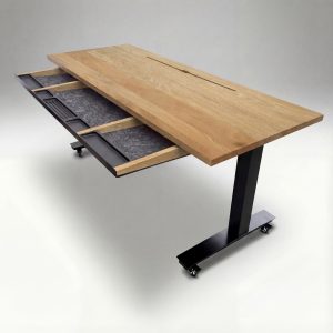 Anma DeskStudio Mesa fixa Cerejeira com os pés pretos