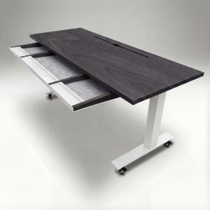 Anma DeskStudio Mesa fixa Black com os pés brancos