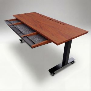 Anma DeskStudio Mesa fixa Mogno com os pés pretos