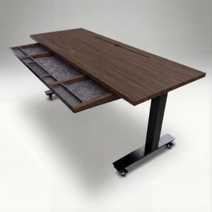 Anma DeskStudio Mesa fixa Imbuia com os pés pretos