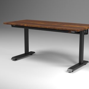 Mesa DeskStudio Slim com tampo de Imbuia e estrutura preta